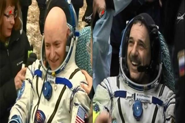 Astronauts Scott Kelly, Mikhail Kornienko return to Earth after a year in space