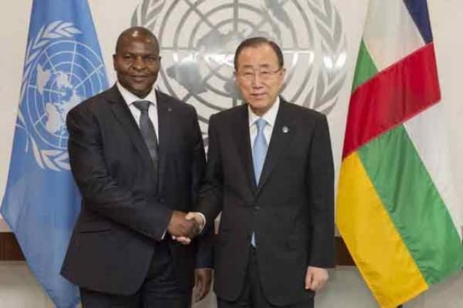 Ban welcomes Central African Republic President