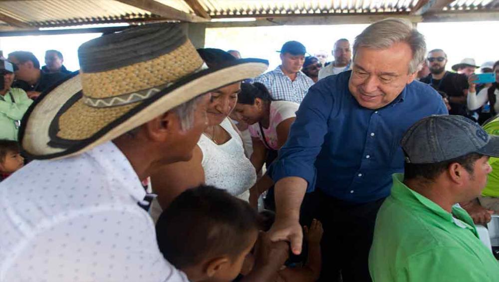 In Colombia, UN chief meets with ex-combatants, expressing hope for future and peace process