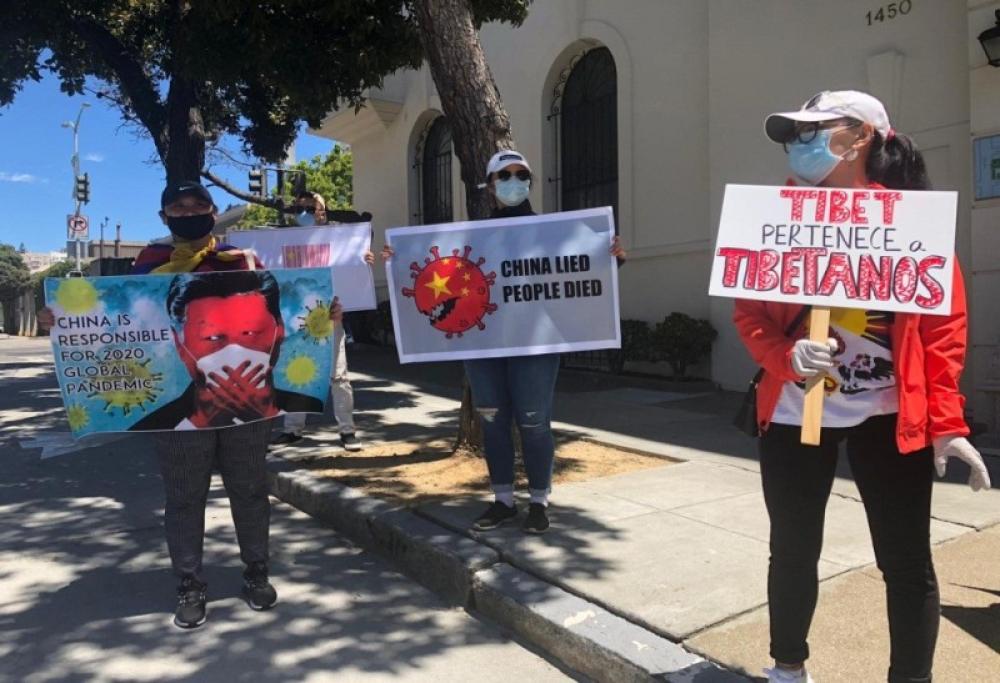 Tibetan diaspora calls out Beijing over Covid-19, after NY, protests outside Chinese consulate in San Francisco