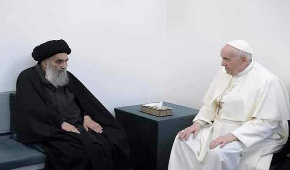 Pope Francis and top Shia cleric Ali al-Sistani hold historic meeting, discuss issue of safety of Iraqi Christians
