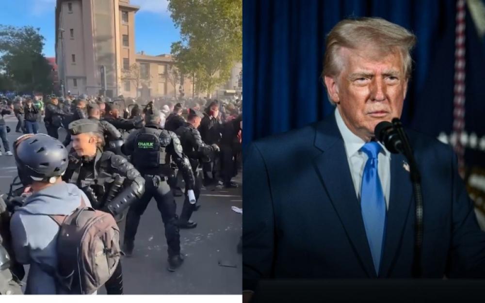 Trump blames 'mass migration', Islam for violent school protests in France