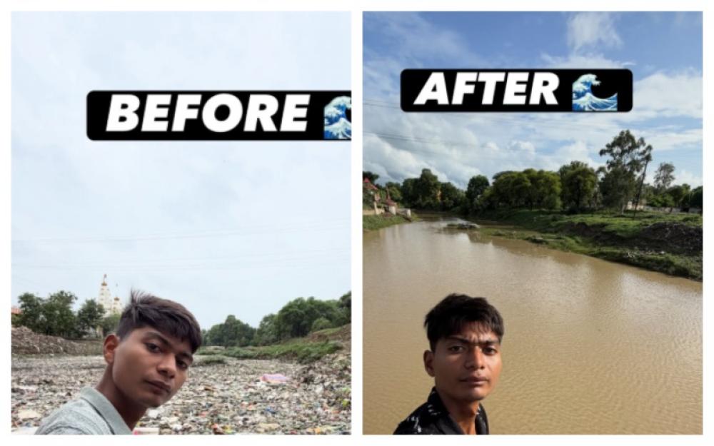 Who is 'Bittu Tabahi'? The young man cleaning a polluted Indian river with his own money