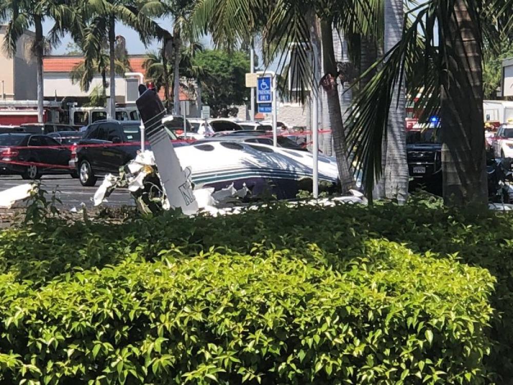 Small plane crashes in California parking lot, five killed