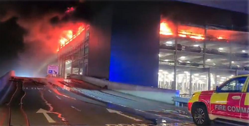  Flights suspended after fire breaks out at terminal car park of London Luton Airport 