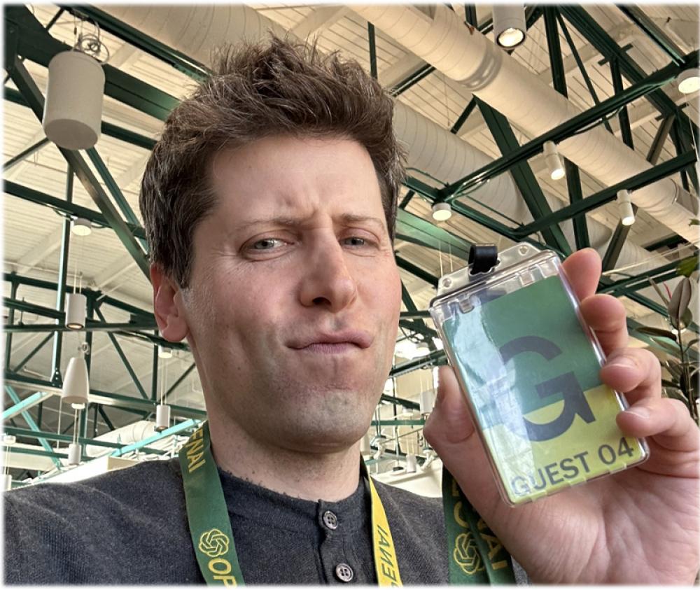 Sam Altman, who was removed last week, posts picture from Open AI HQ amid reports of return