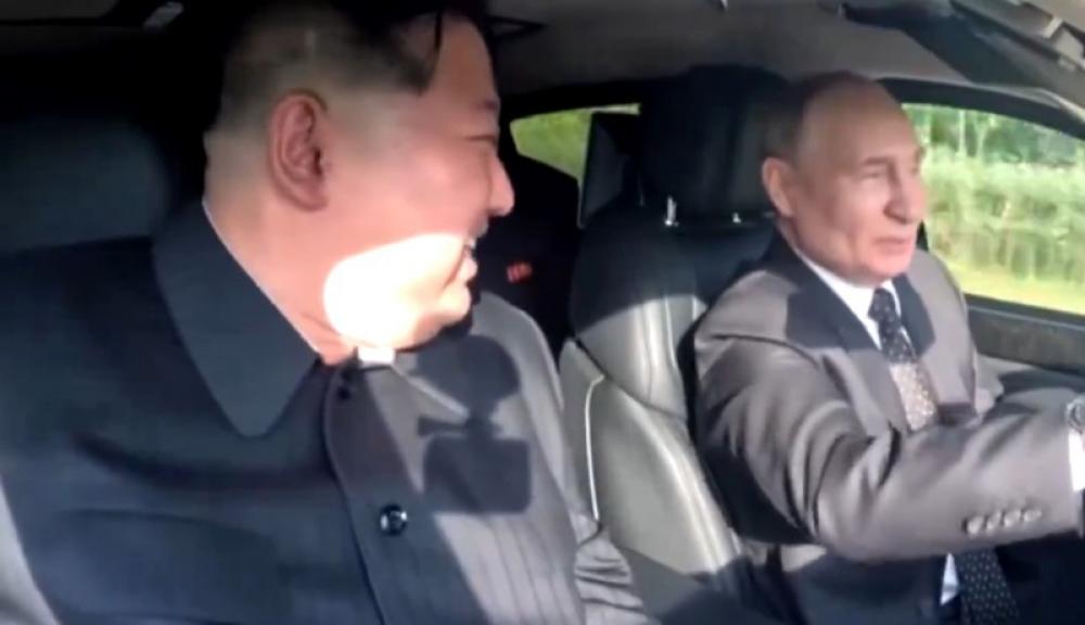 Putin drives Russia-built Aurus limousine with Kim Jong Un sitting by his side, video goes viral