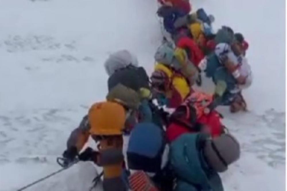 Video of 'traffic jam' on Mount Everest goes viral following possible death of two climbers