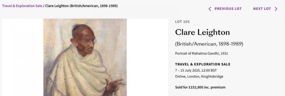 Mahatma Gandhi: Rare oil painting of Indian freedom fighting icon sold for an astounding 152,800 pounds Mahatma Gandhi: Rare oil painting of Indian freedom fighting icon sold for an astounding 152,800 pounds