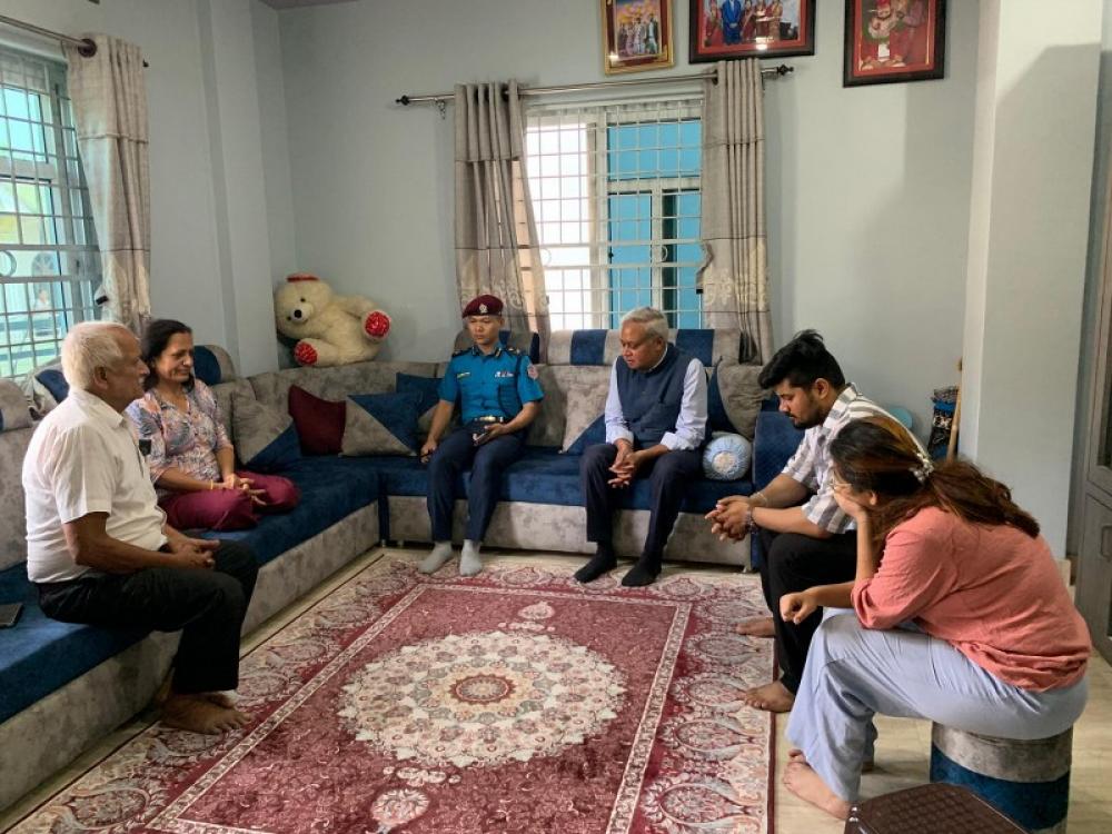 Indian envoy to Nepal meets family members of Kashmir terror attack victim Sudeep Neupane Indian envoy to Nepal meets family members of Kashmir terror attack victim Sudeep Neupane