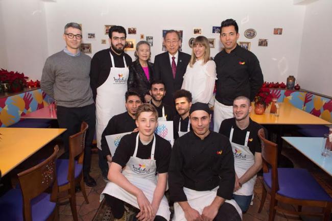 In Vienna, Ban visits fusion restaurant that exemplifies ‘togetherness’ of refugees and locals