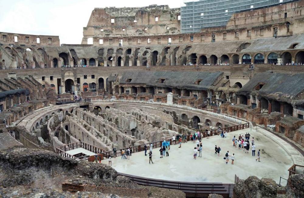 Tourists visit Rome