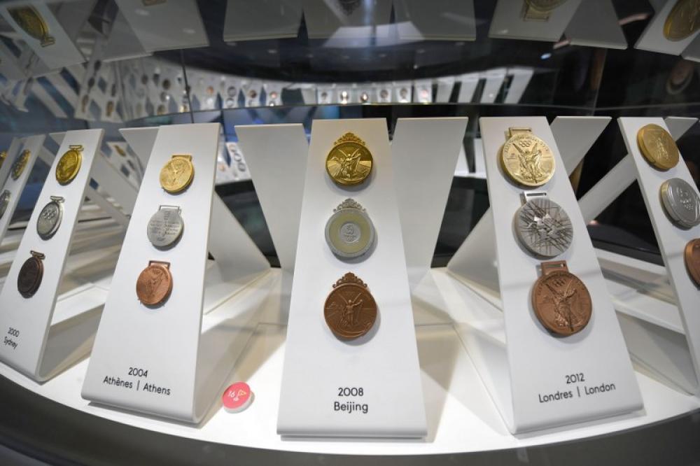 Olympic medals at display in Switzerland