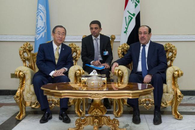 Ban underscores UN support for secure, inclusive, peaceful Iraq during visit
