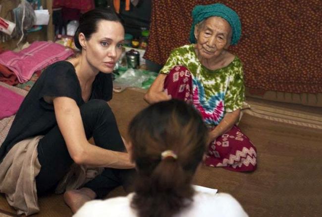 UN envoy Angelina Jolie visits displaced people in Myanmar’s Kachin state