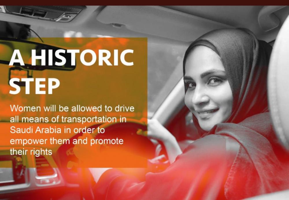 Saudi Arabia's driving ban lifted, women drive on streets