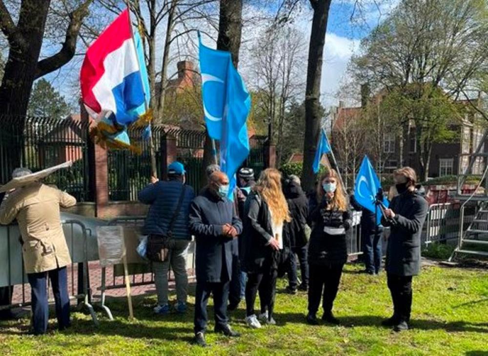 Hague: Pro Uyghur body stages demonstrate outside Chinese Embassy