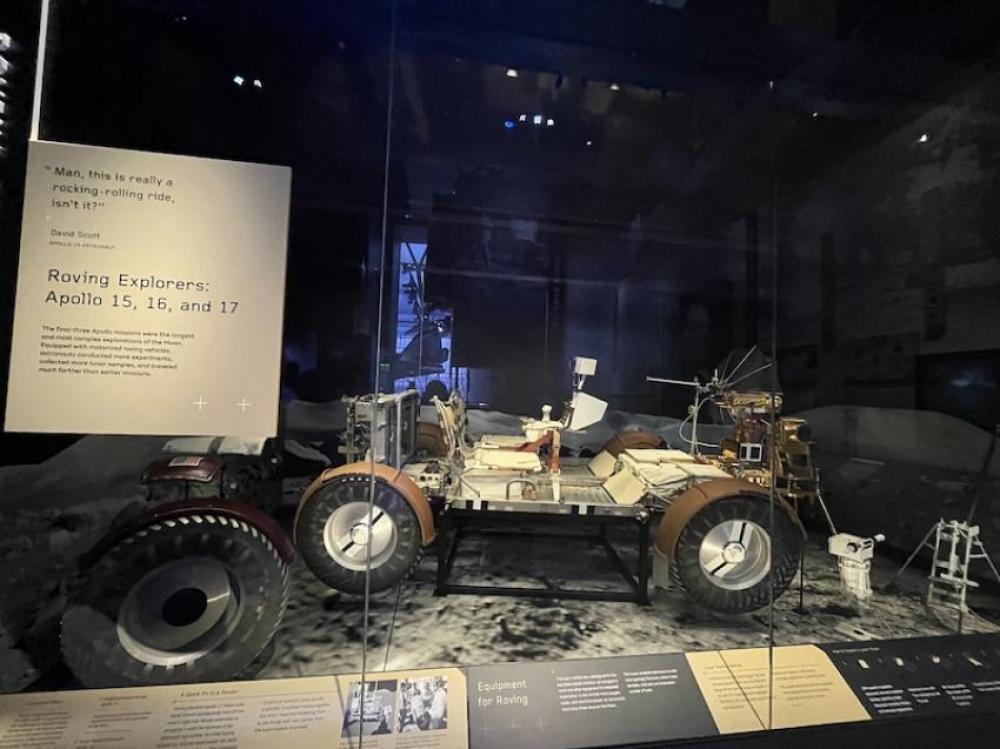 The roving explorer (Lunar Roving Vehicles) of Apollo missions in display.